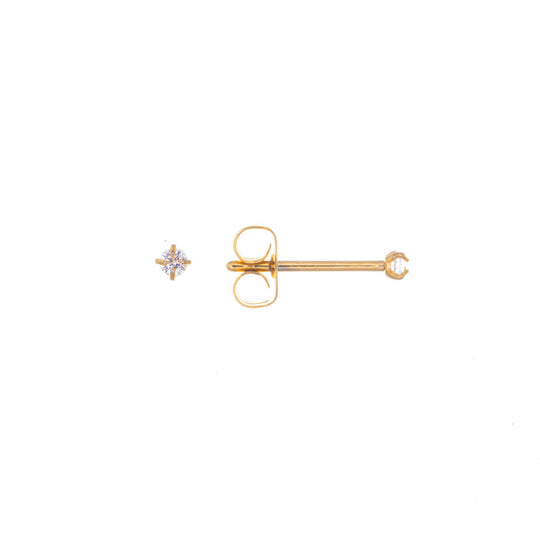 Titaaniset zirkonia korvakorut 2mm (Titaani G23) - Ninja.fi