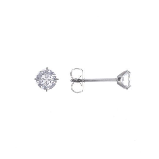 Örhängen i titan och zirkonia, 5 mm (Titan G23) – Ninja.fi