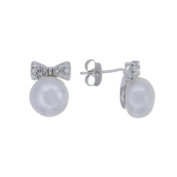 Helmi zirkonia rusetti korvakorut