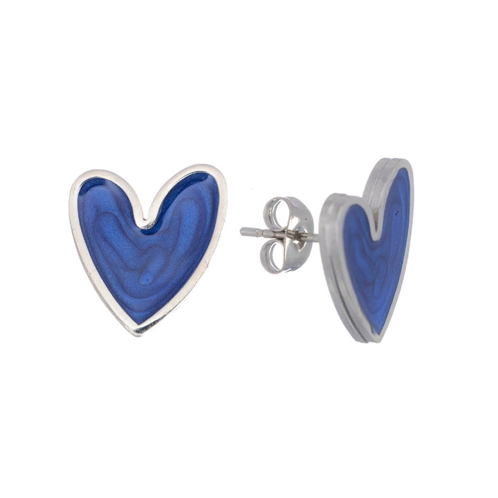 Colourful steel heart earrings (Steel 316L)