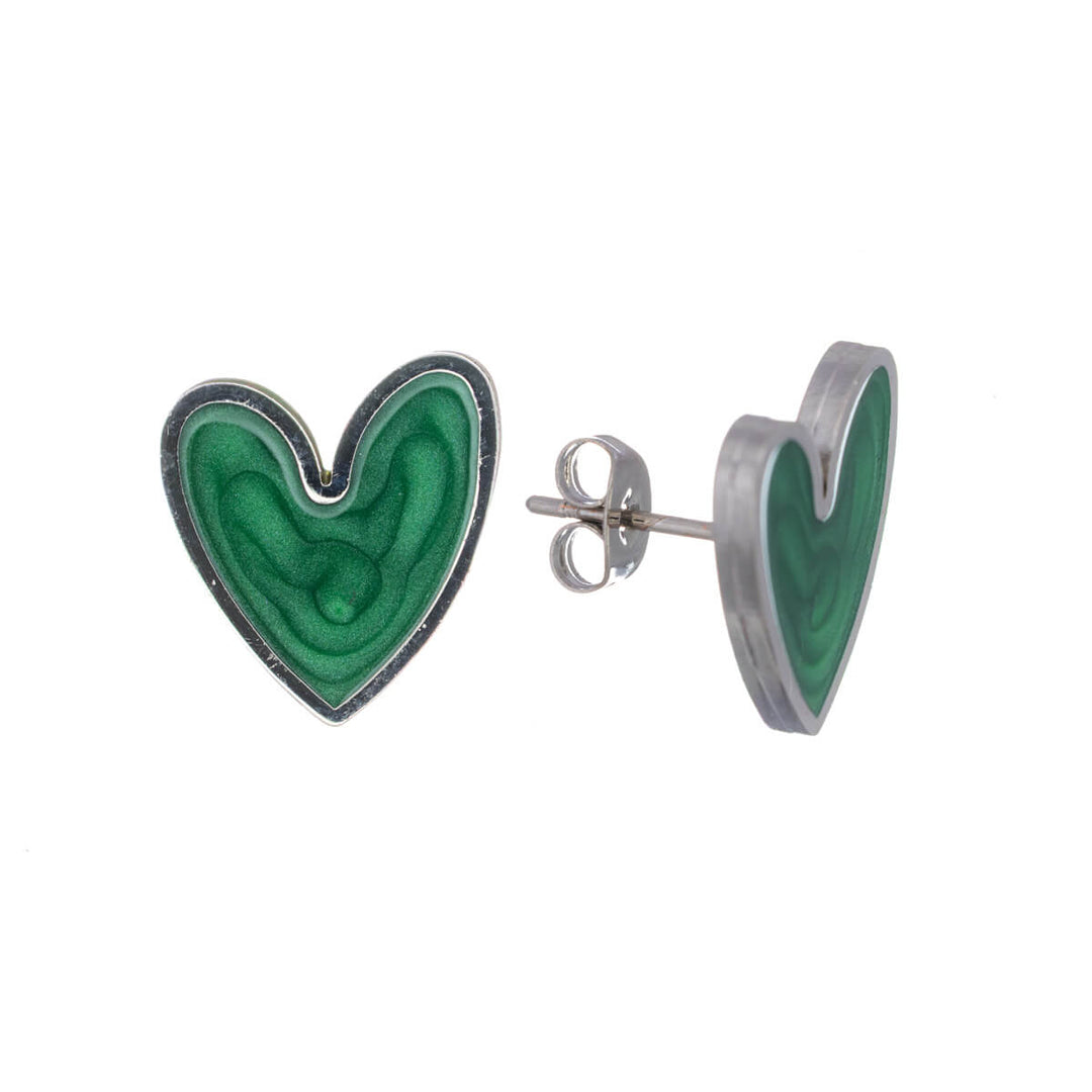 Colourful steel heart earrings (Steel 316L)