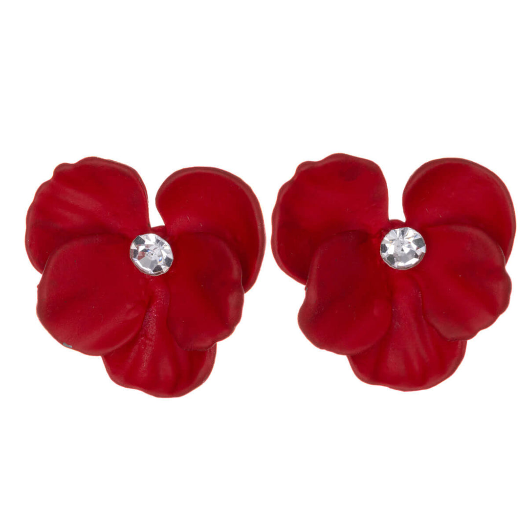 Colourful flower earrings with stone