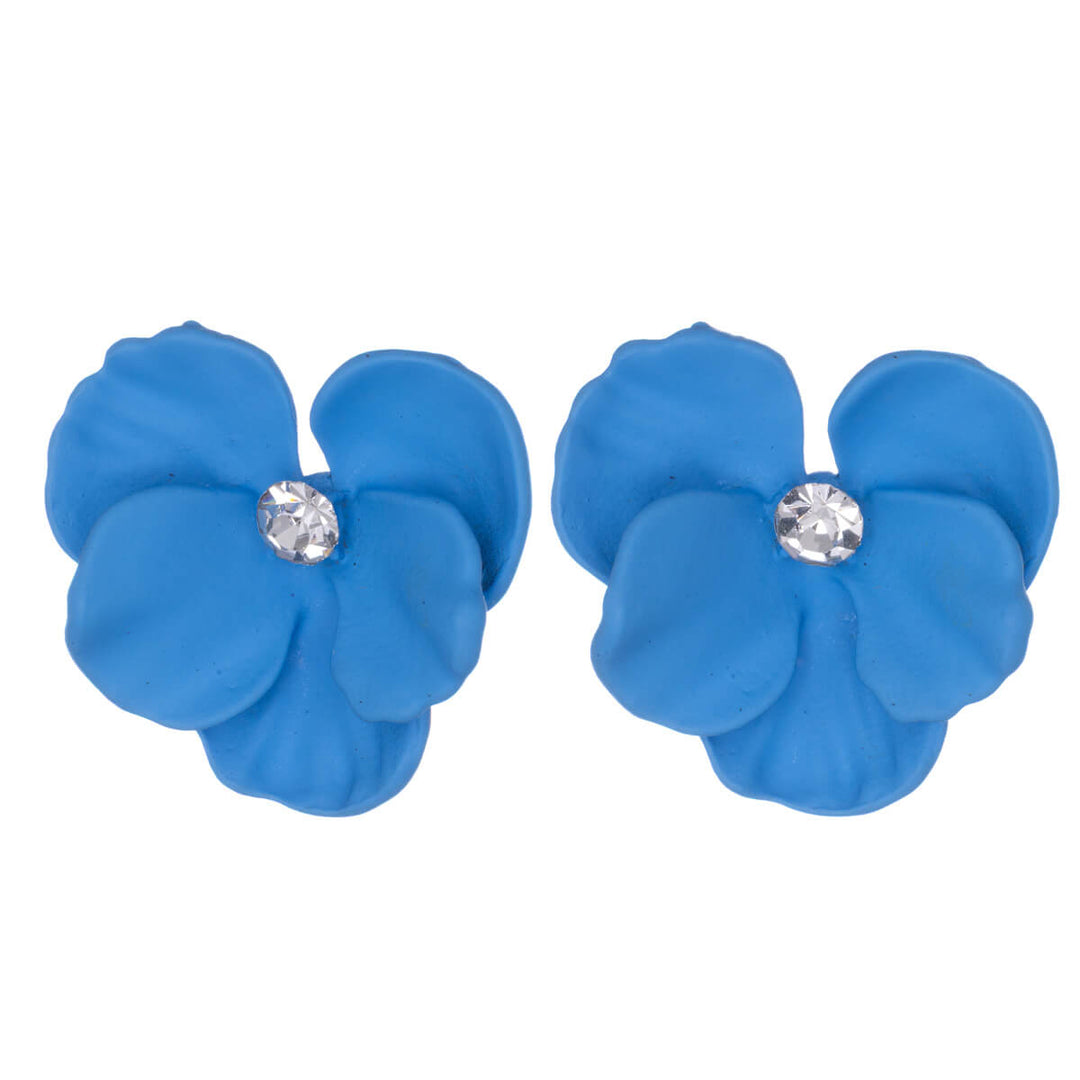 Colourful flower earrings with stone