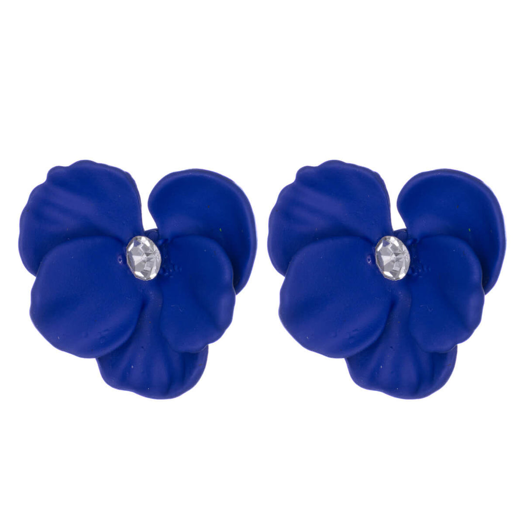 Colourful flower earrings with stone