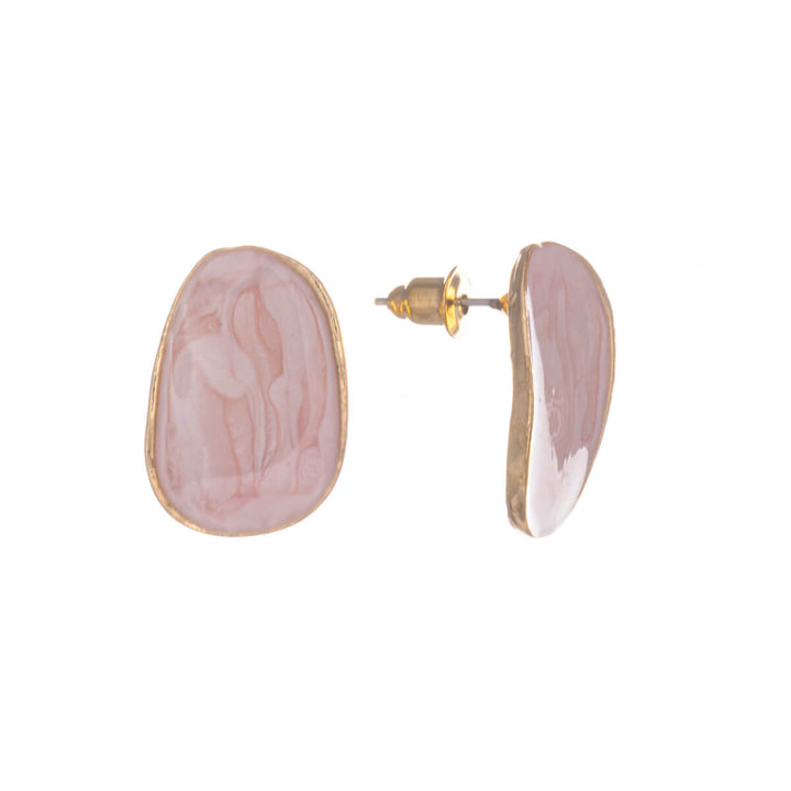 Örhängen i färgade ovaler med guldinfattning