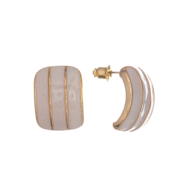 Curved striped earrings