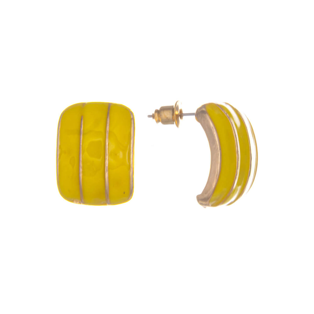 Curved striped earrings