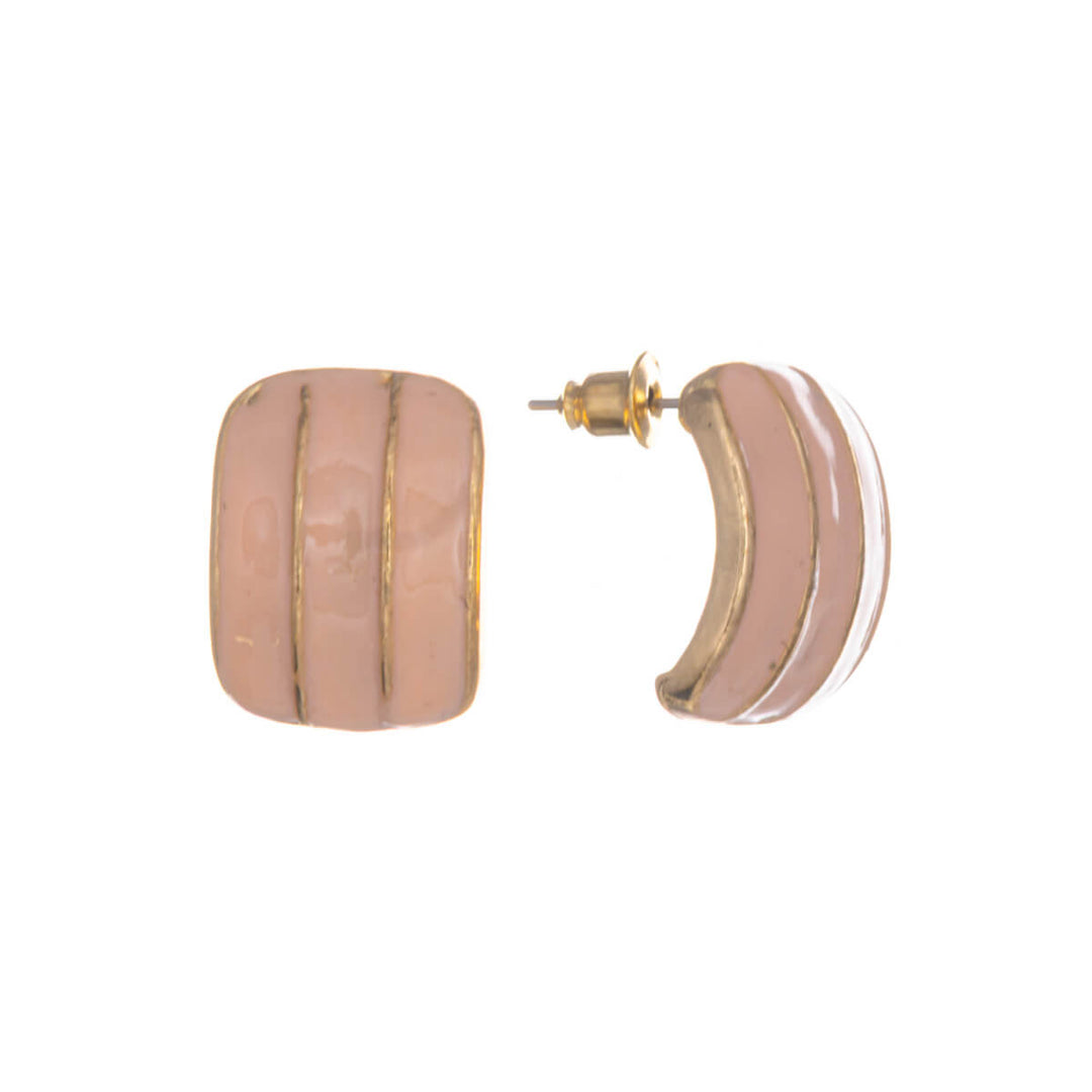 Curved striped earrings