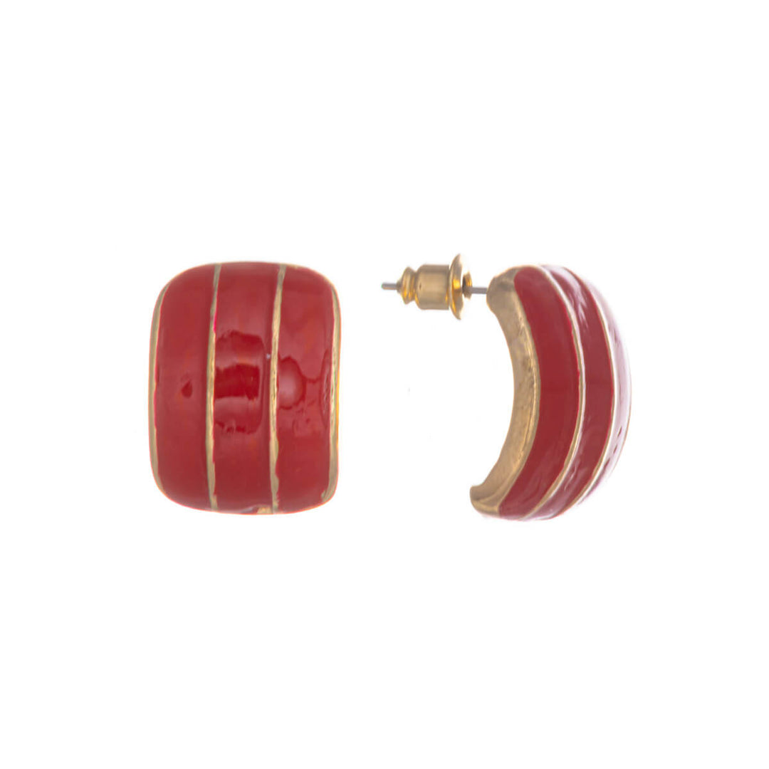 Curved striped earrings