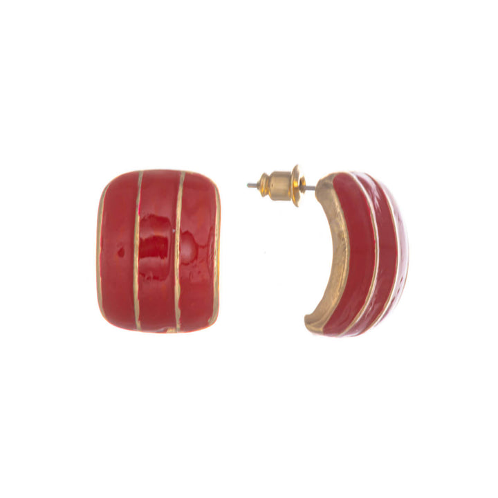 Curved striped earrings