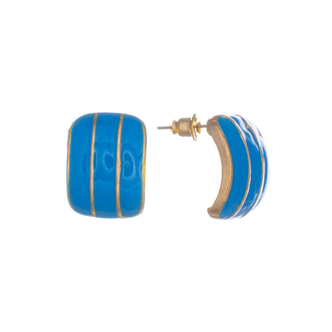 Curved striped earrings