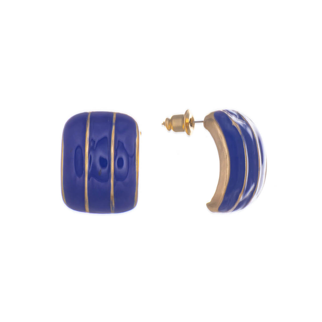Curved striped earrings