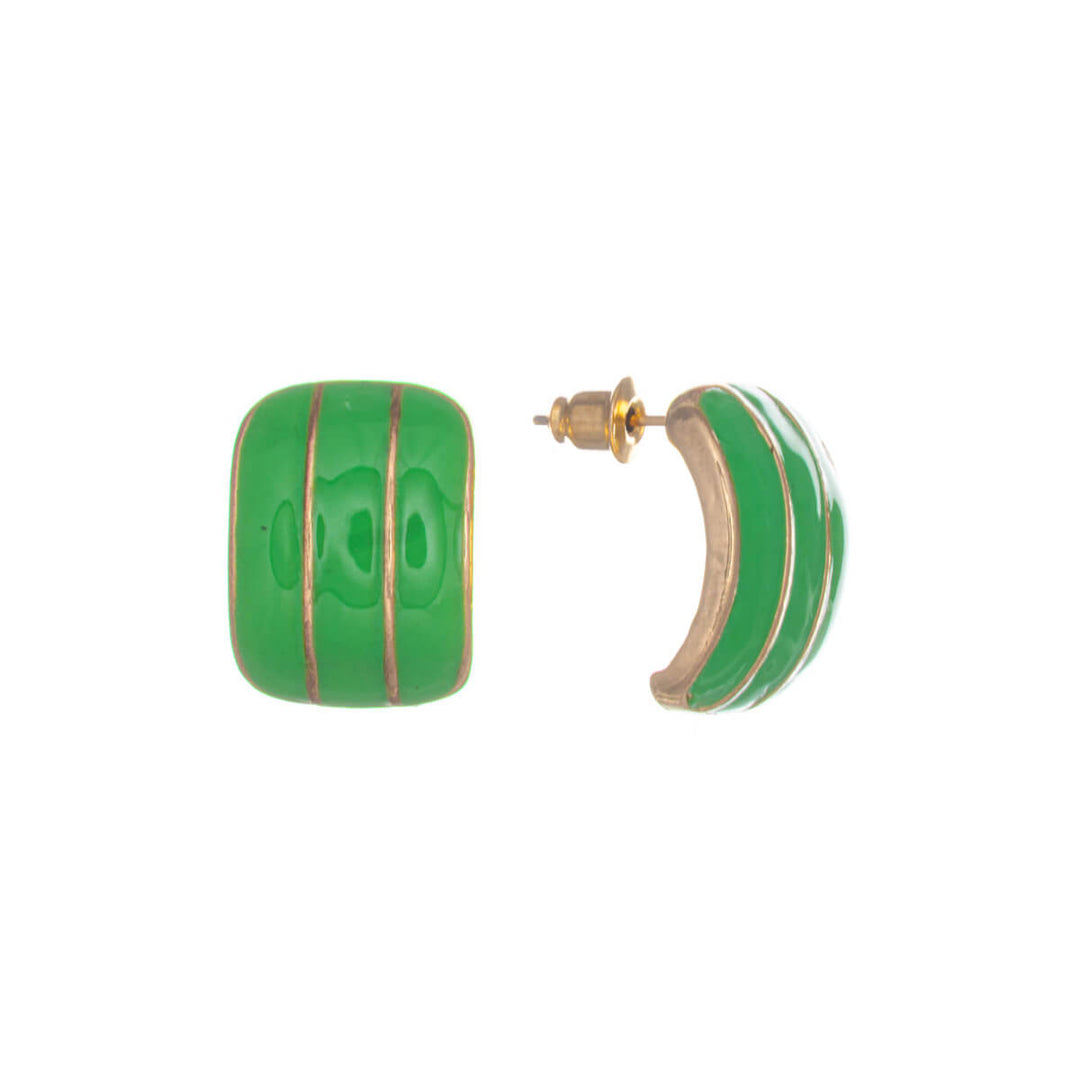 Curved striped earrings