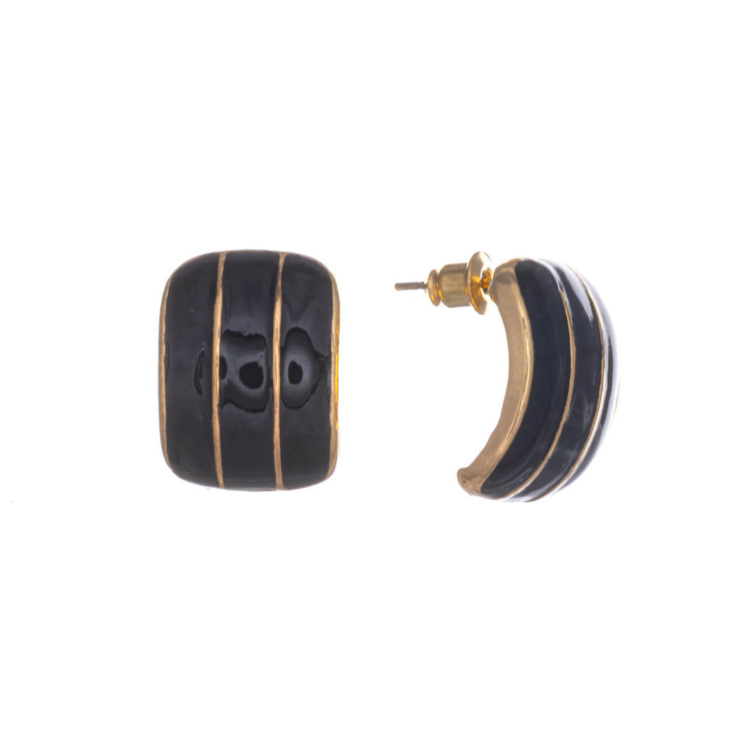 Curved striped earrings
