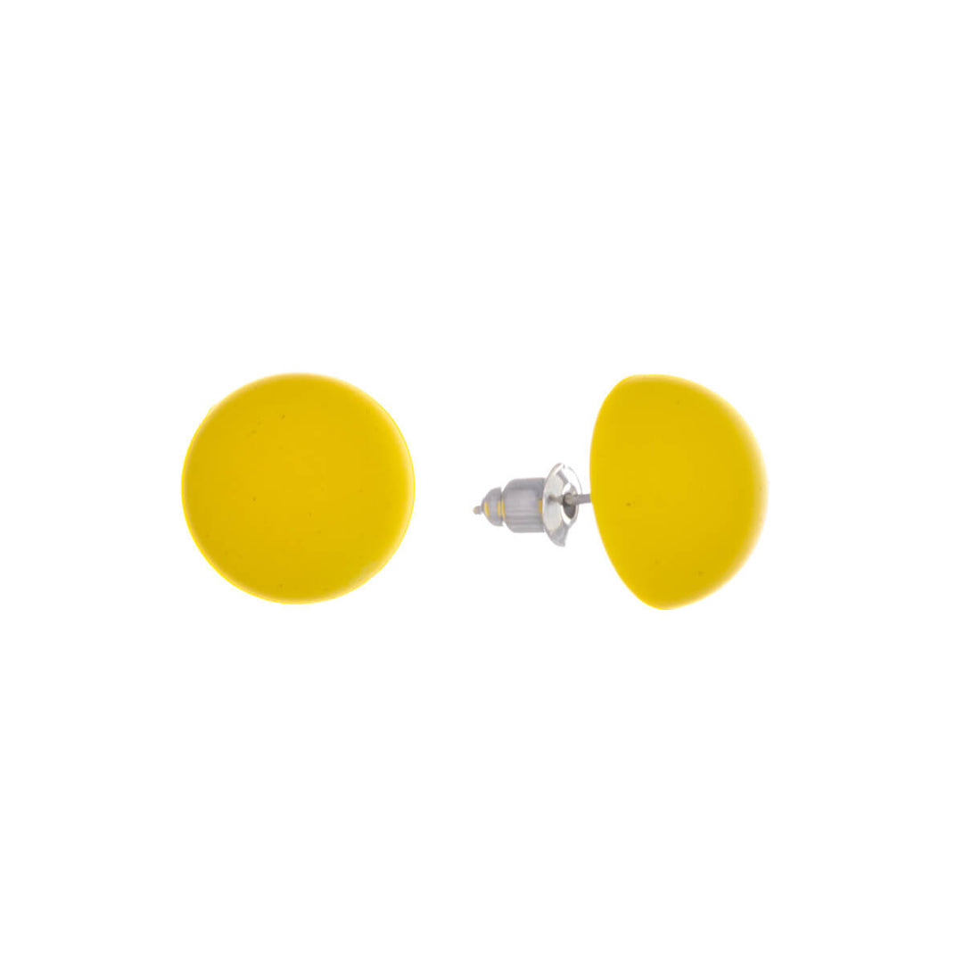 Värikkäät muoviset puolipallo korvakorut (Teräs 316L)