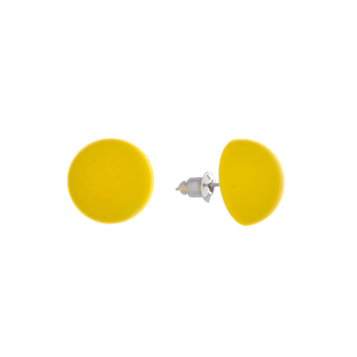 Värikkäät muoviset puolipallo korvakorut (Teräs 316L)