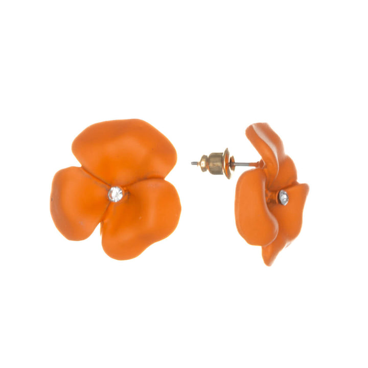 Colourful dainty flower earrings with stone