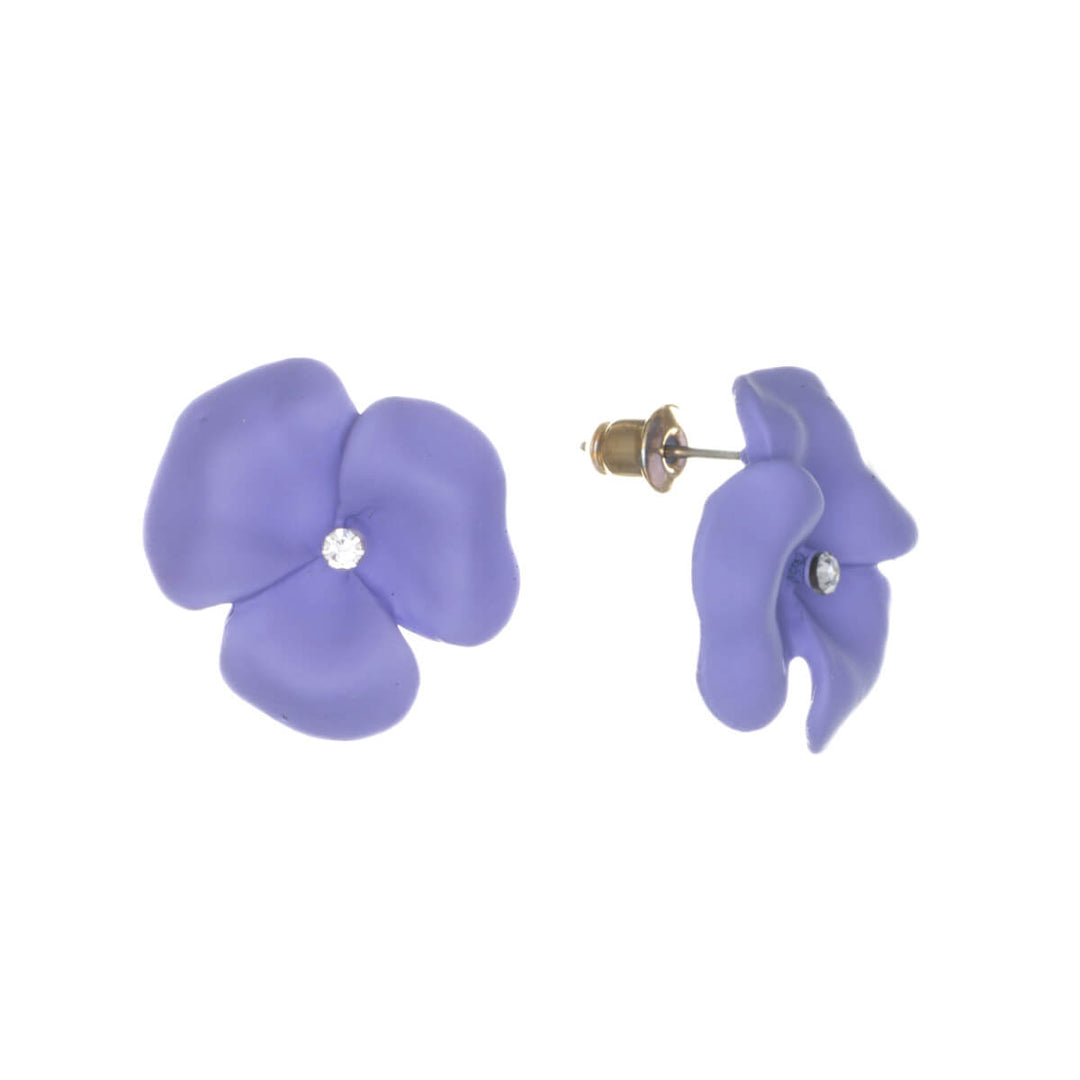Colourful dainty flower earrings with stone