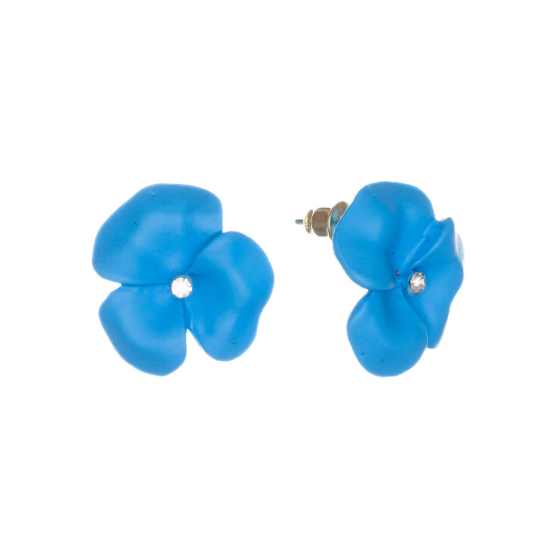 Colourful dainty flower earrings with stone