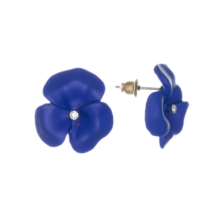 Colourful dainty flower earrings with stone