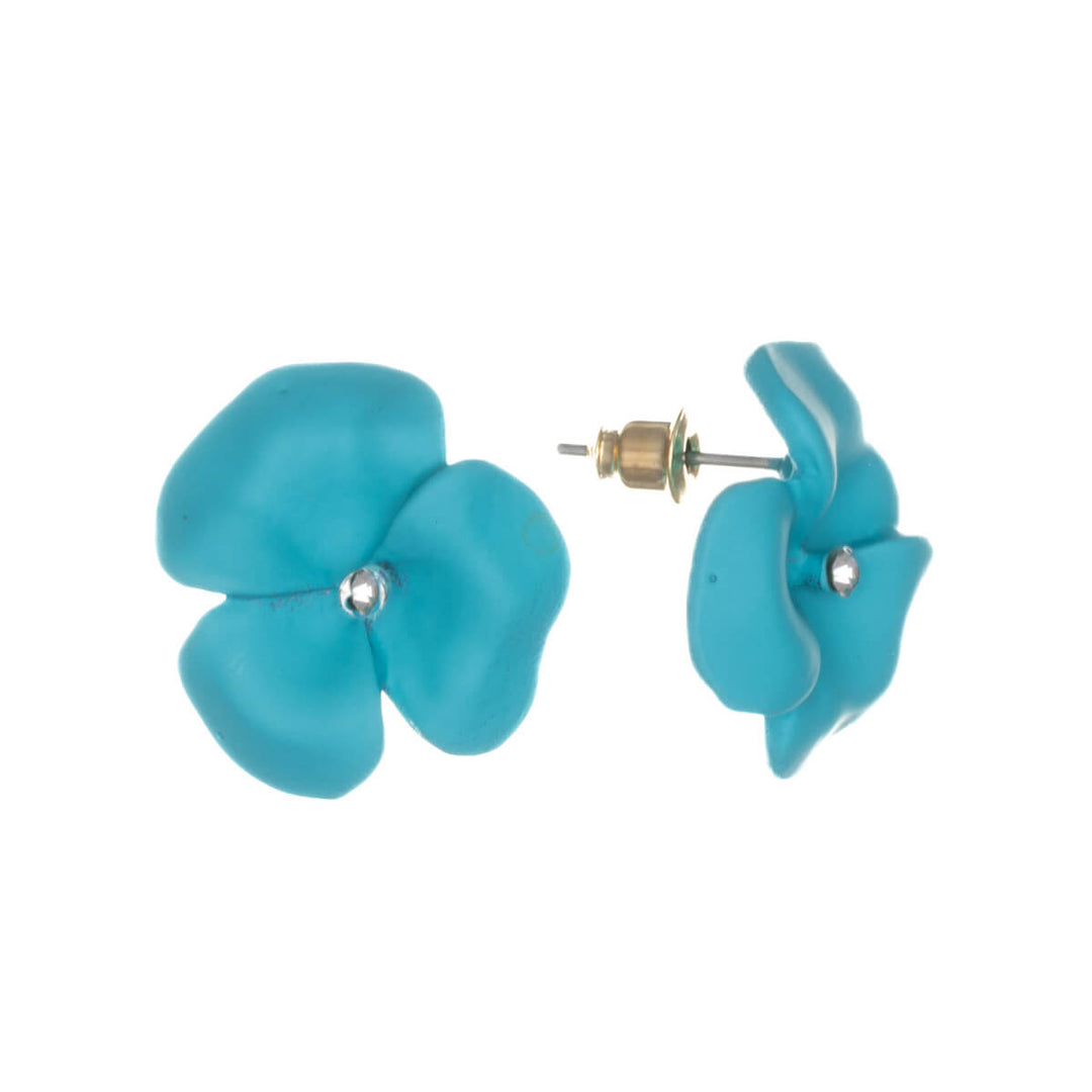 Colourful dainty flower earrings with stone