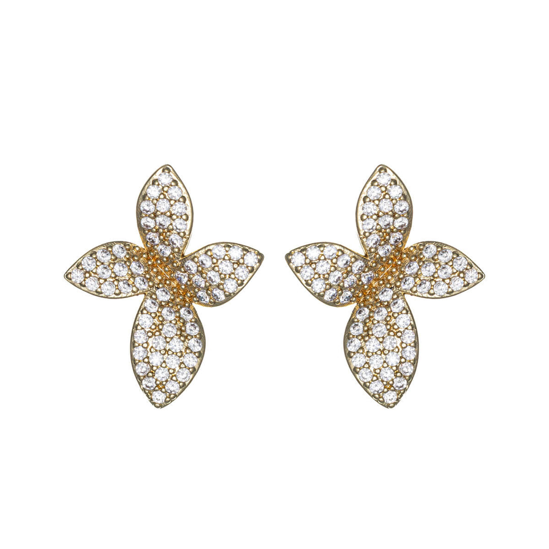 Zirconia flower earrings