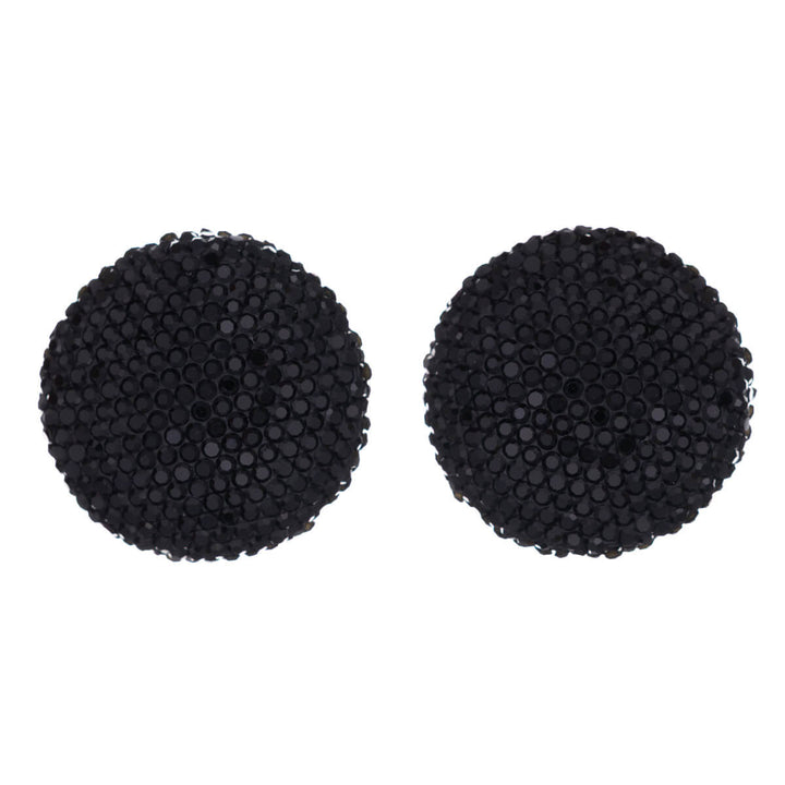 Glittery big round earrings