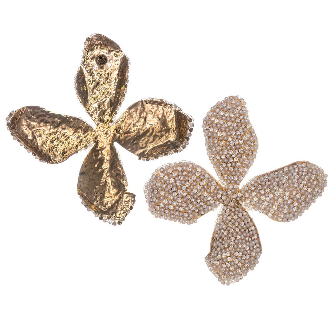 Large sparkling flower earrings