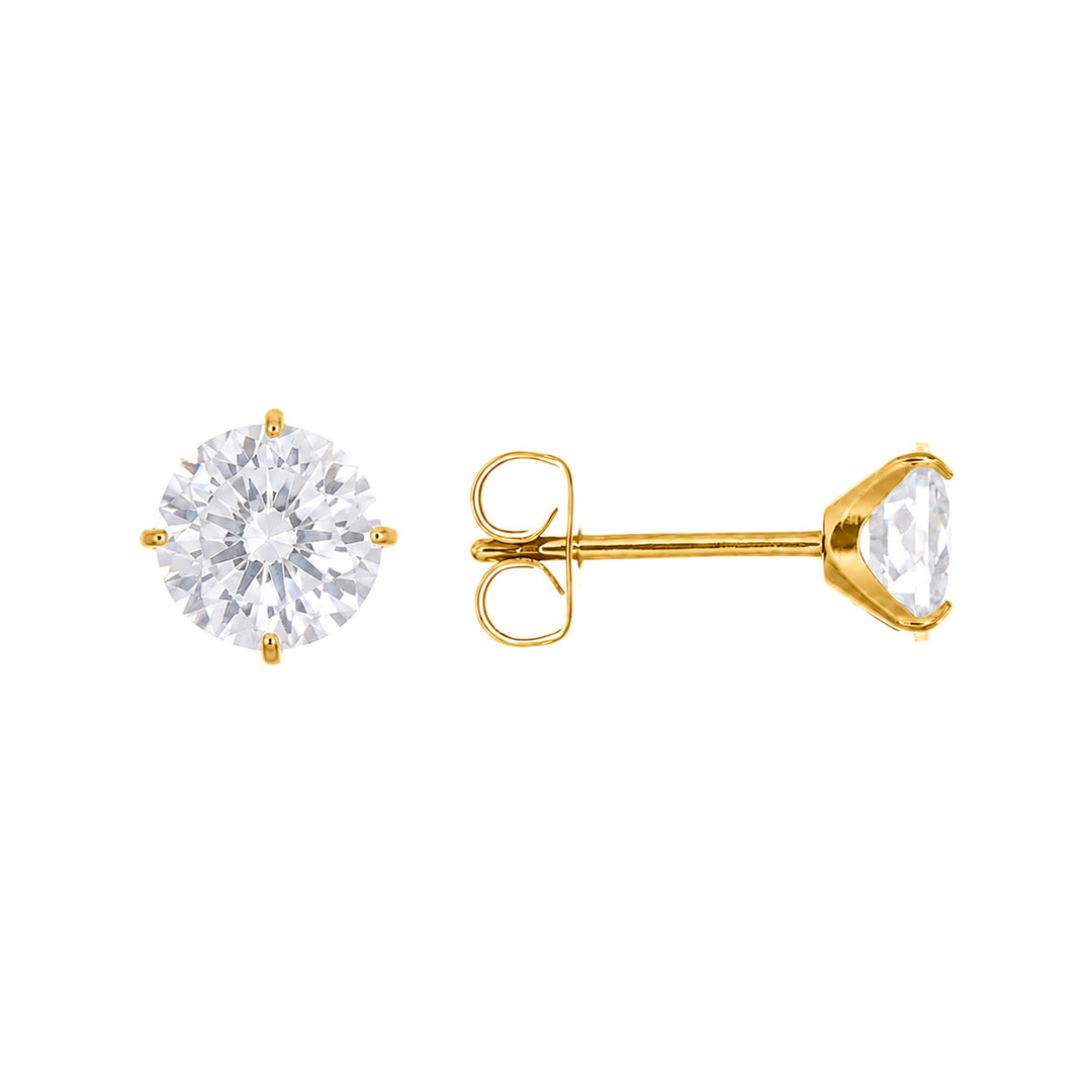 Titanium zirconia earrings 6mm (Titanium G23)