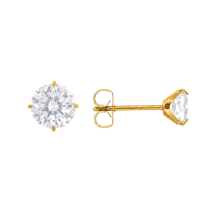 Titanium zirconia earrings 6mm (Titanium G23)