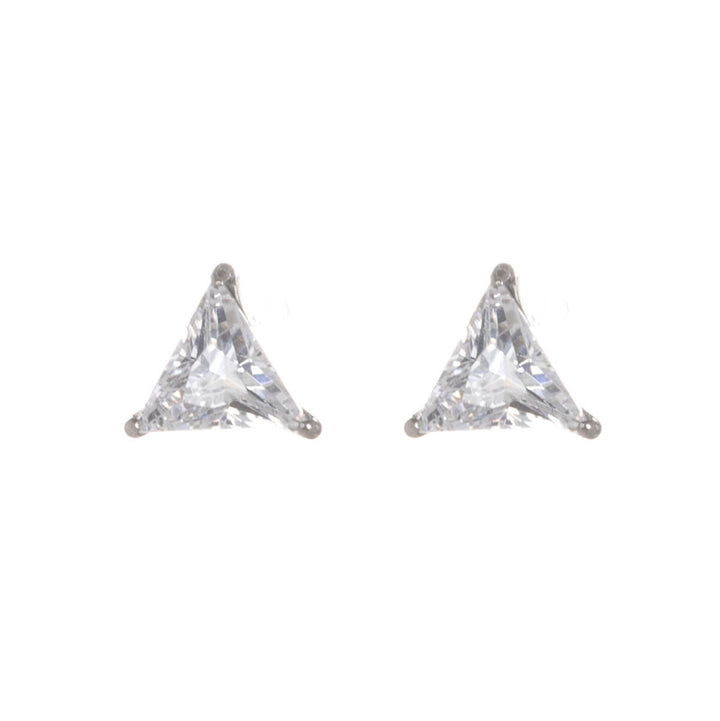 Titanium triangle stud earrings with 5mm zirconia (G23)