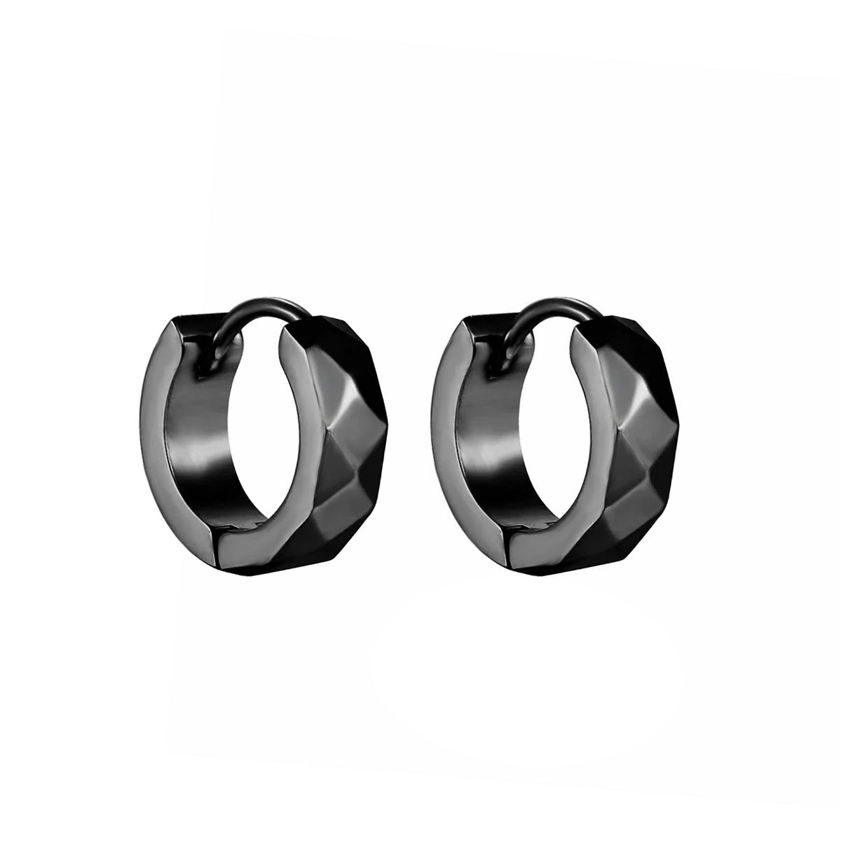 Bevelled steel ring earring 4mm (Steel 316L)