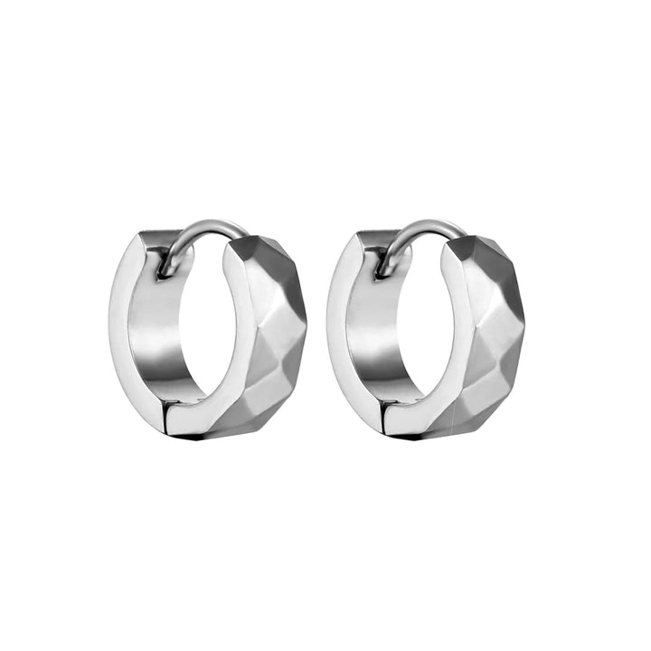 Bevelled steel ring earring 4mm (Steel 316L)