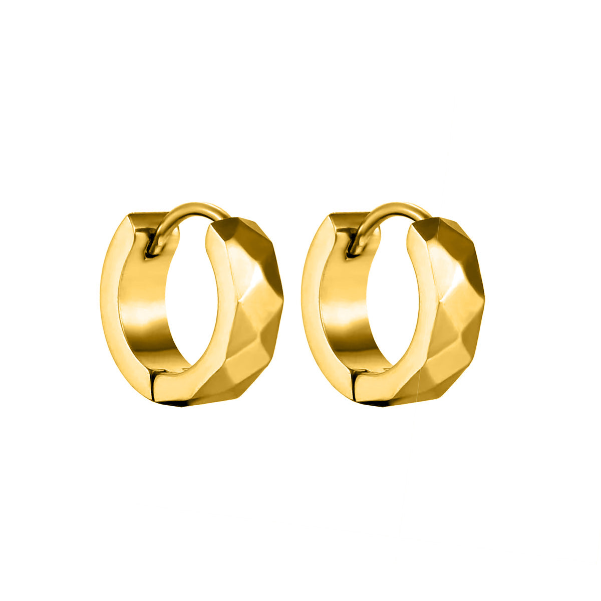 Bevelled steel ring earring 4mm (Steel 316L)