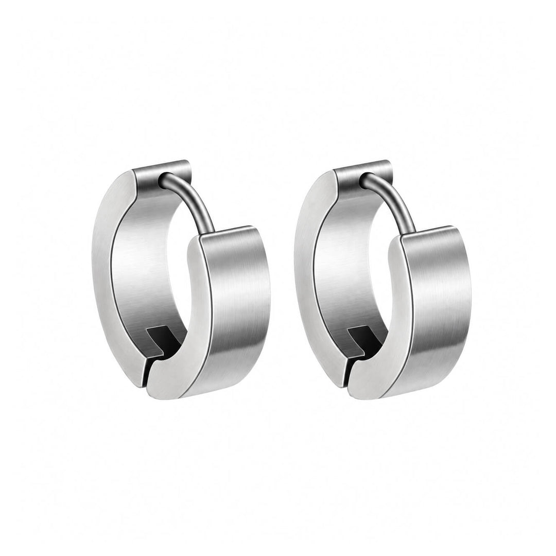 Tasaiset harjatut teräs korvarenkaat 4mm (Teräs 316L)