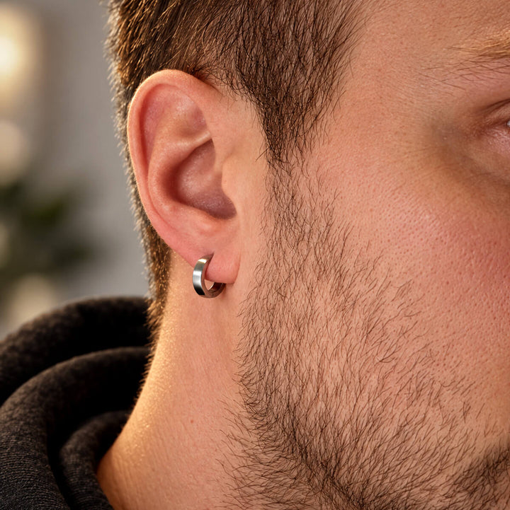 Kaarevat harjatut teräs korvarenkaat 3mm (Teräs 316L)