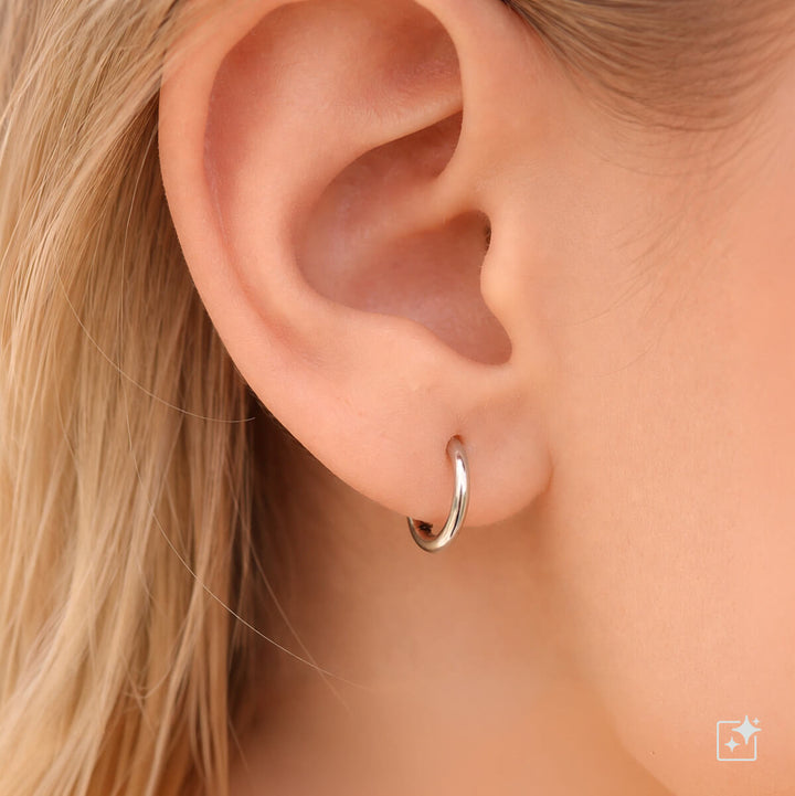 Small ear rings, steel earrings 10 mm (steel 316L)