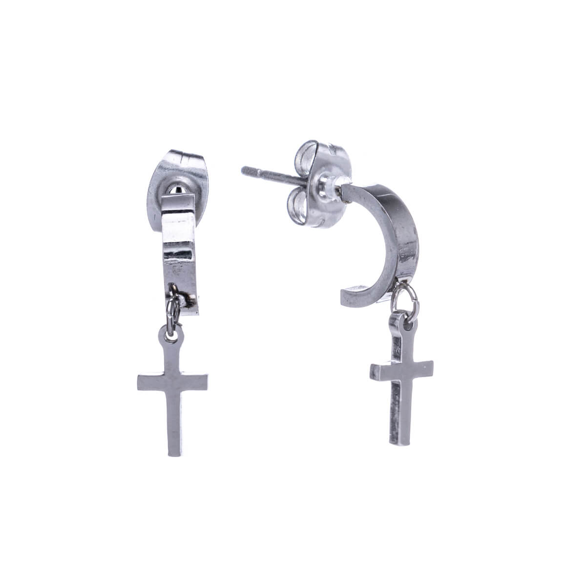 Small cross pendant earrings (Steel 316L)