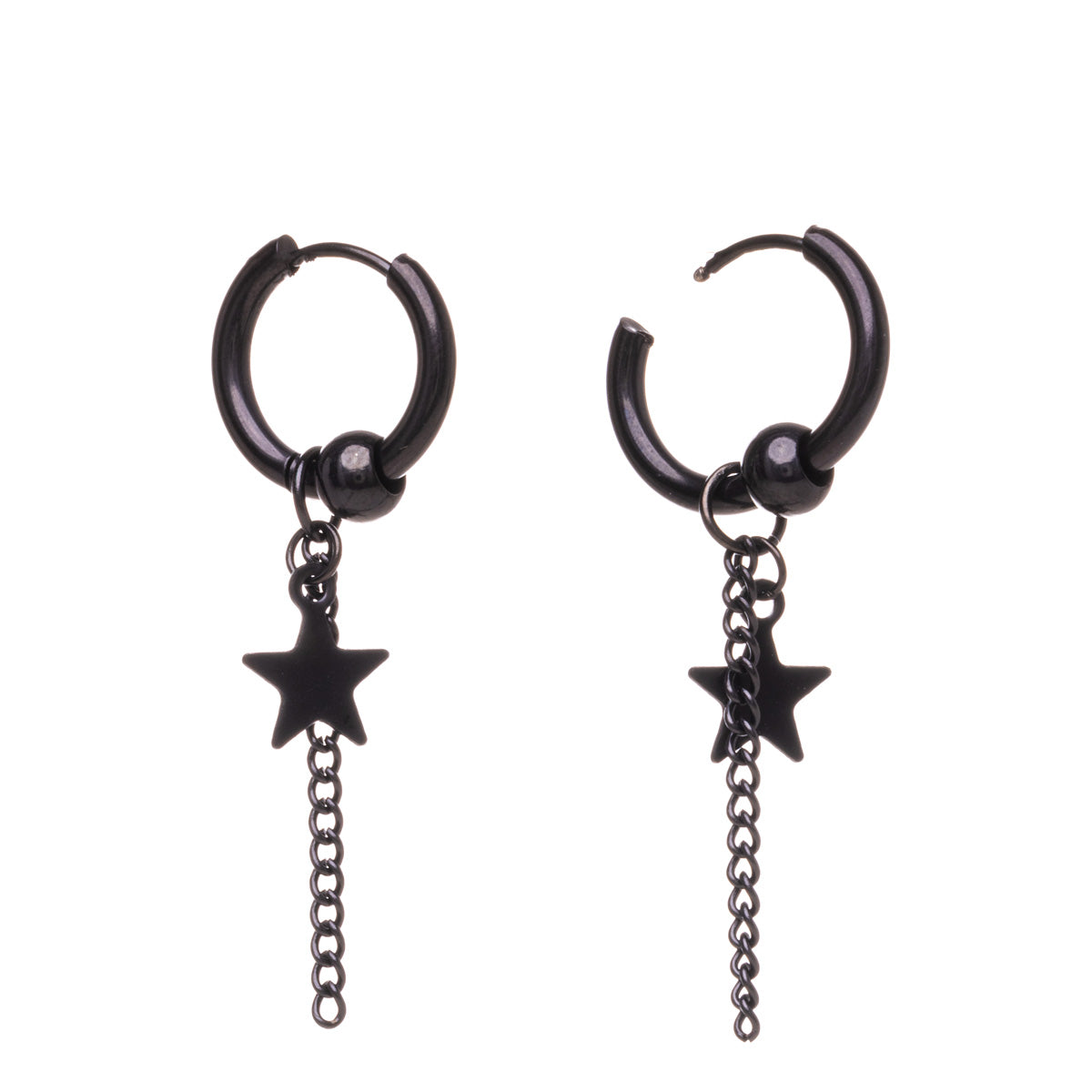Star pendant earrings ring earrings (Steel 316L)