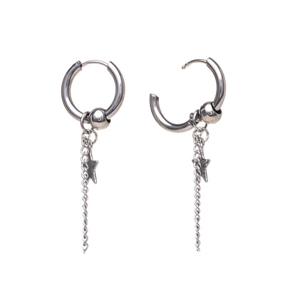 Star pendant earrings ring earrings (Steel 316L)
