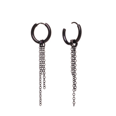 Chain pendant earrings ring earrings (Steel 316L)