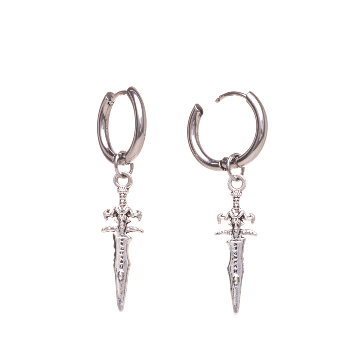 Dagger pendant earrings ring earrings (Steel 316L)