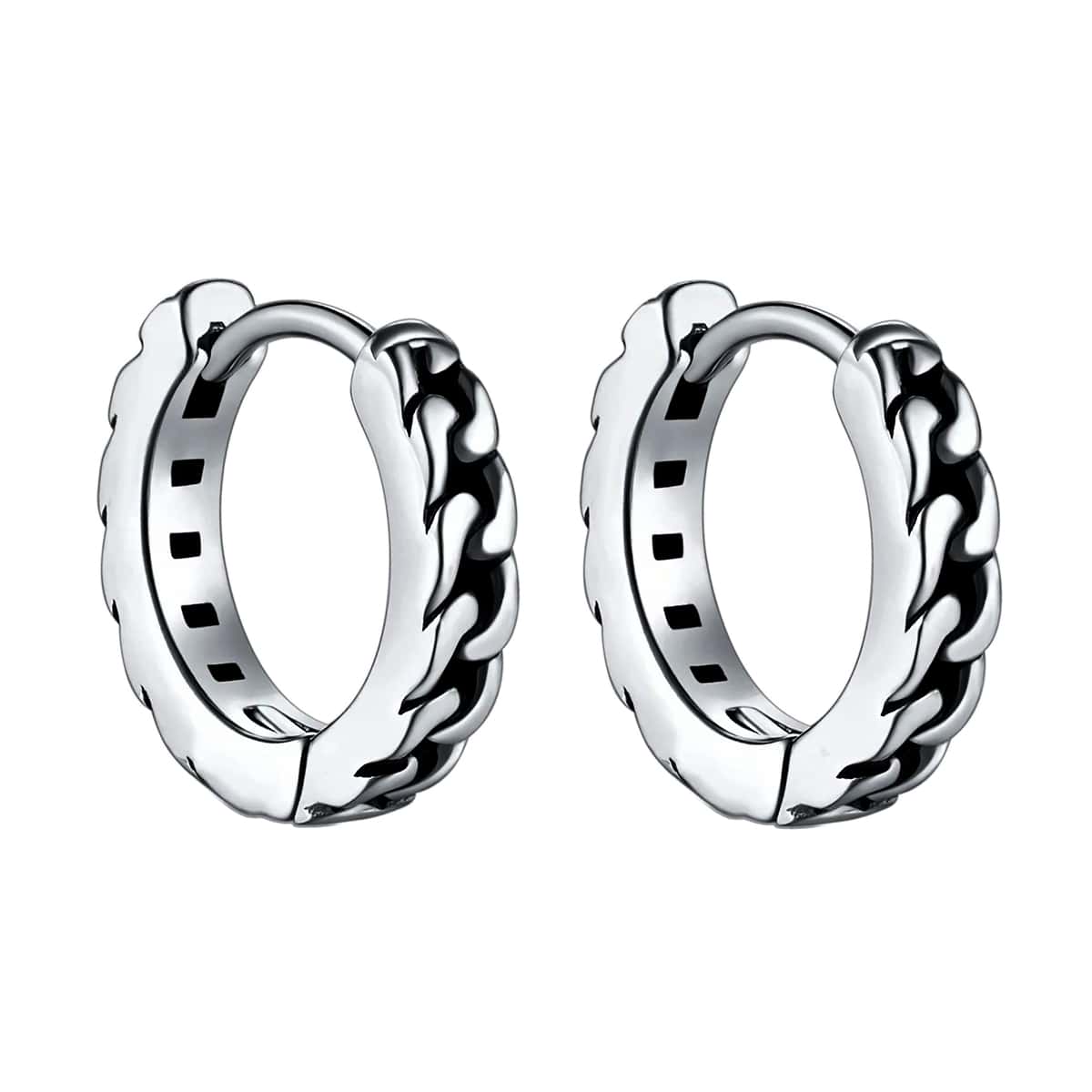 Chain Stud Earrings Steel Ring Earrings 3mm 10mm