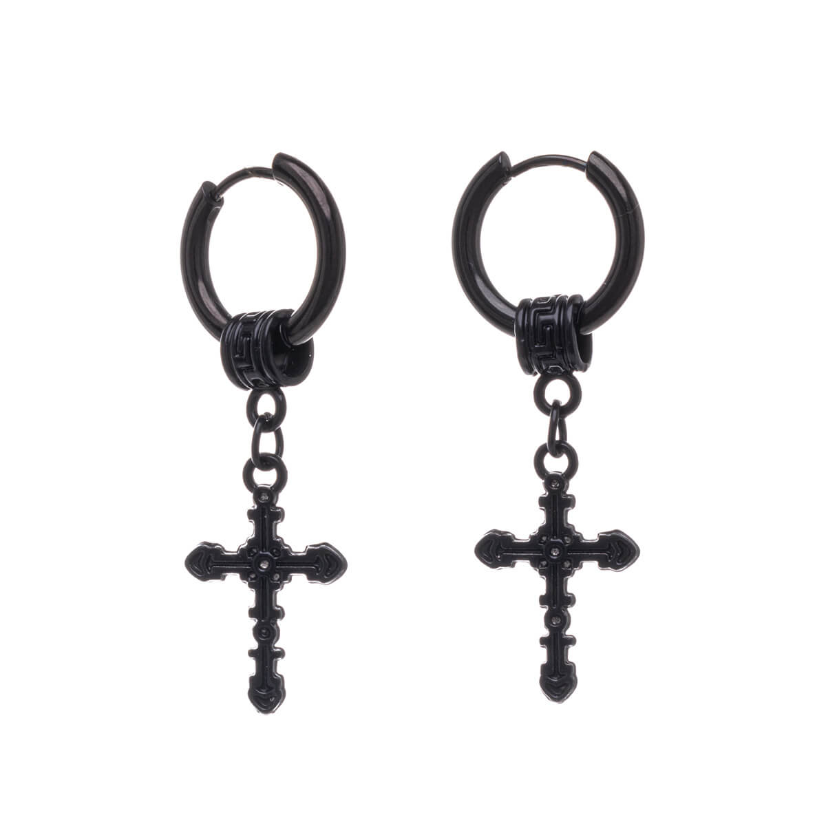 Cross pendant earrings inri earring (steel 316L)