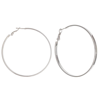 Flat steel earrings 4mm 6cm (Steel 316L)