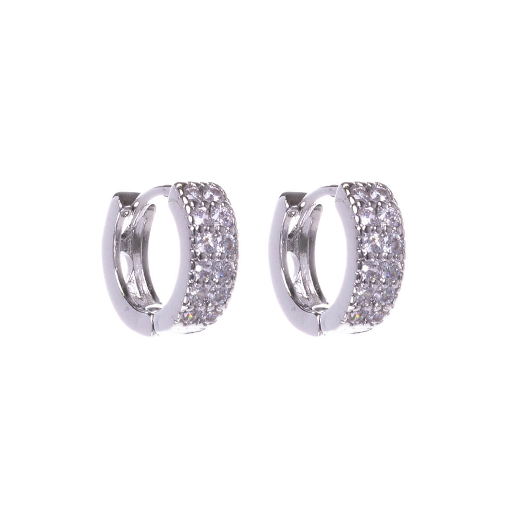 Double row zirconia earrings 12mm