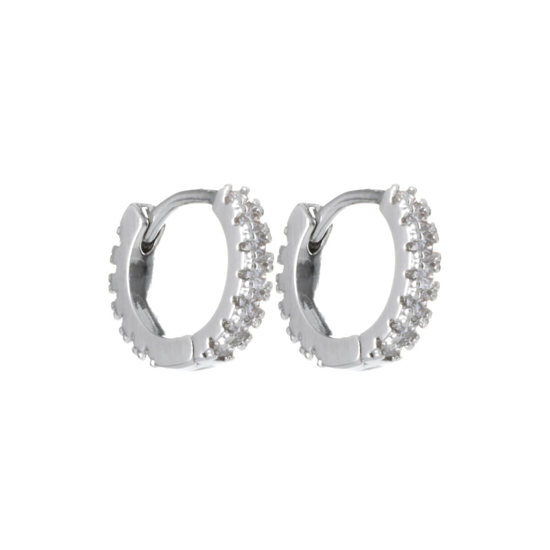 Narrow zirconia earrings 8mm