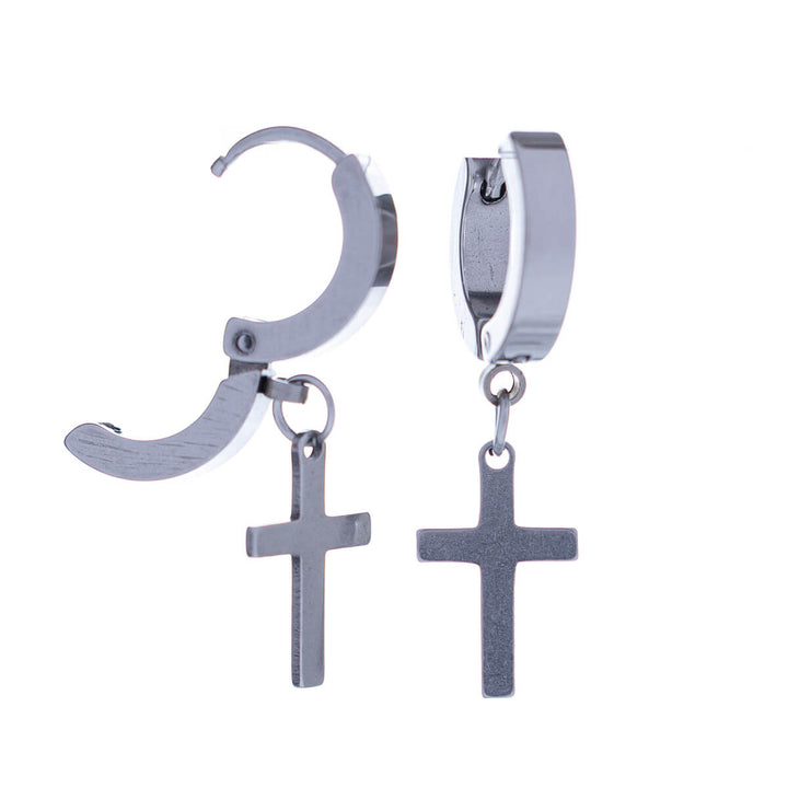 Teräsrengas risti korvakorut (Teräs 316L)