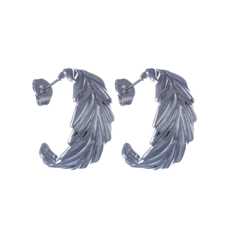 Leaf patterned earrings (Steel 316L)