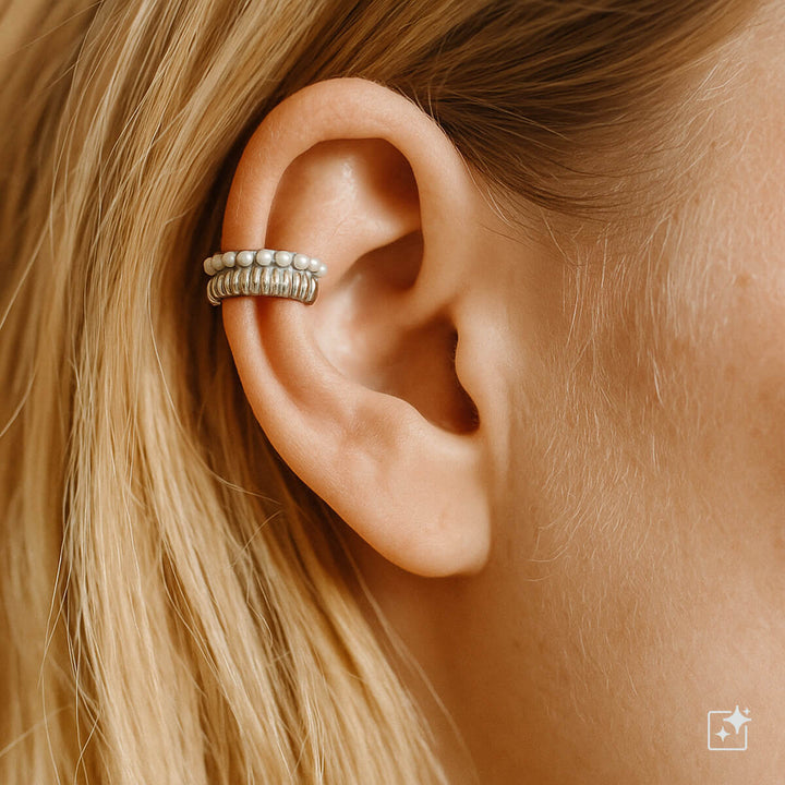 Beaded rustic ear cuff